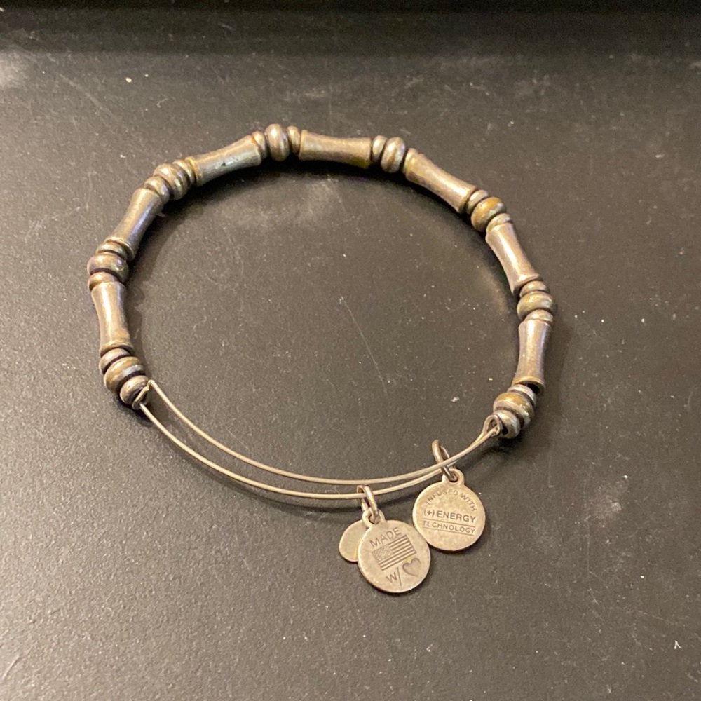Alex and Ani Energy Collection. Bamboo Look Beading. Adjustable Bangle Bracelet.